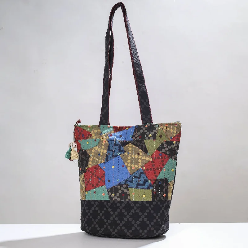 Classic shoulder bags for women with timeless leather craftsmanship -Multicolor - Lambani Hand Embroidery Patchwork Cotton Shoulder Bag