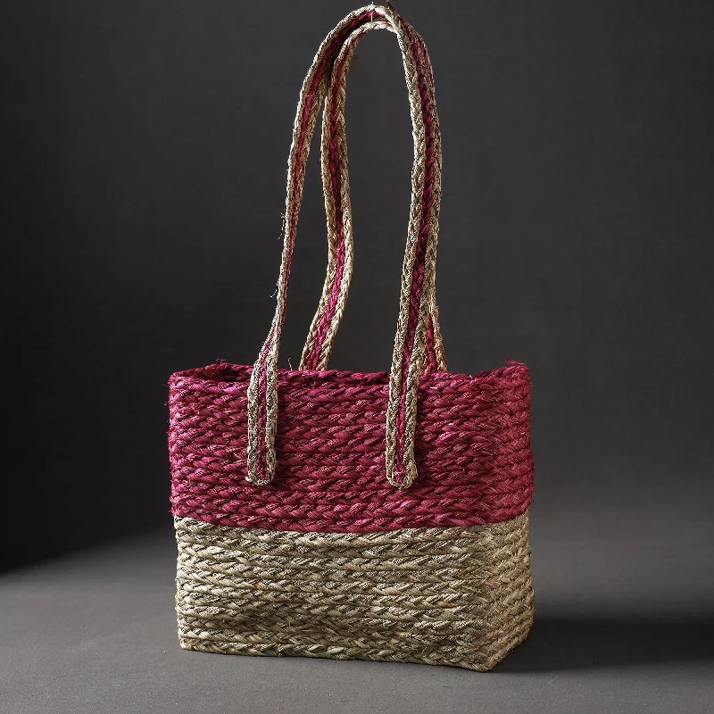 Trendy shoulder bags for women with bold patterns for the season -Multicolor - Handcrafted Sabai Grass Shopping Bag