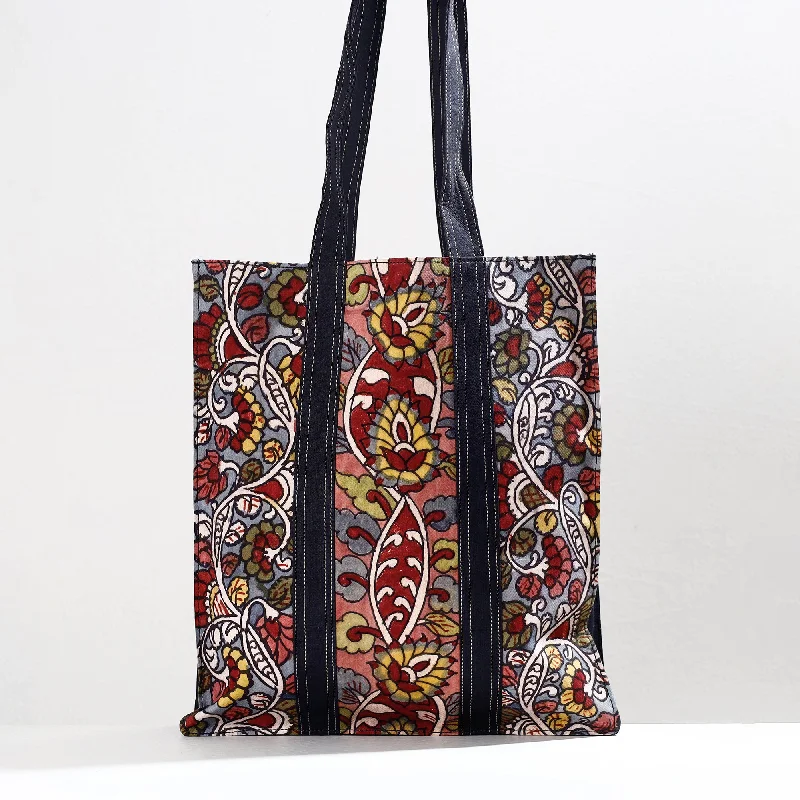 Fashion-forward shoulder bags with metallic finishes for an on-trend look -Multicolor - Handpainted Kalamkari Natural Dyed Cotton Shoulder Bag