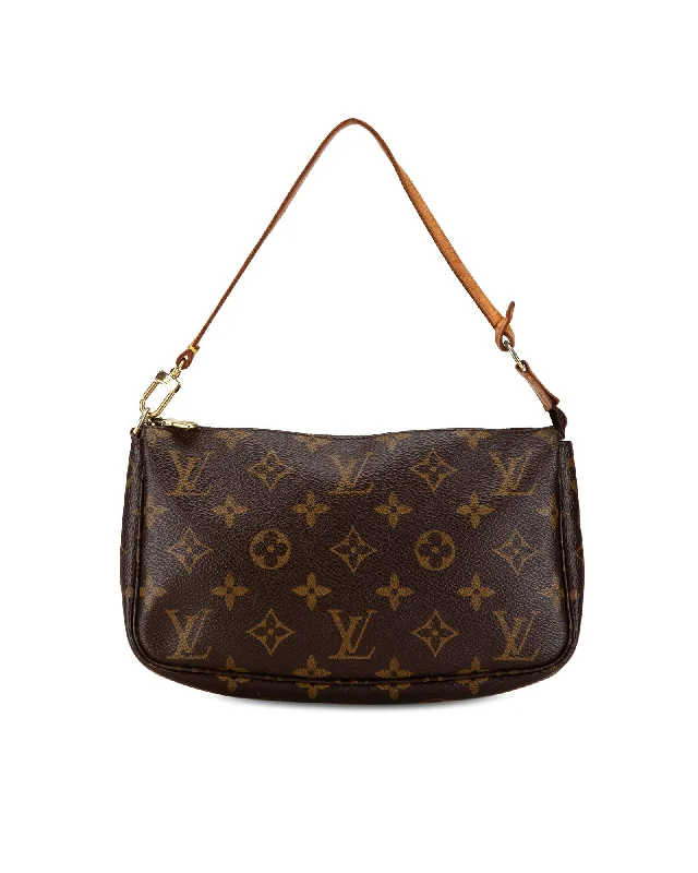 Travel-friendly shoulder bags with RFID-blocking technology for secure storage -Louis Vuitton Pochette Accessoires Monogram Canvas Shoulder Bag Brown