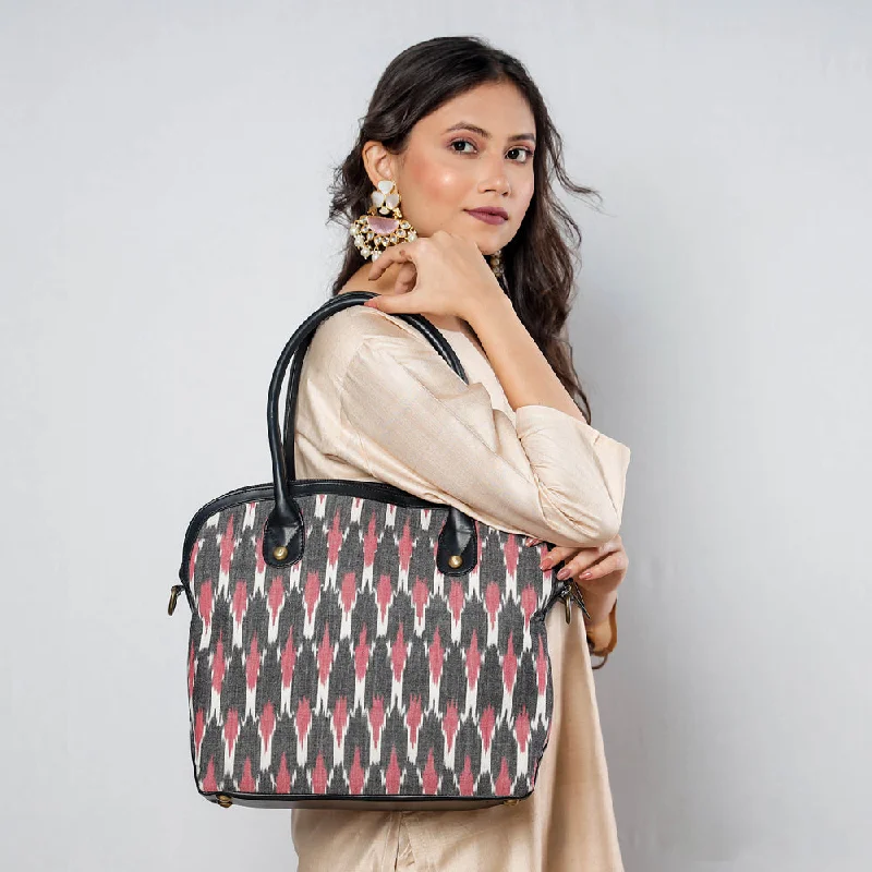 Minimalist shoulder bags with simple designs for understated elegance and charm -Multicolor - Handcrafted Woven Ikat Cotton Shoulder Bag