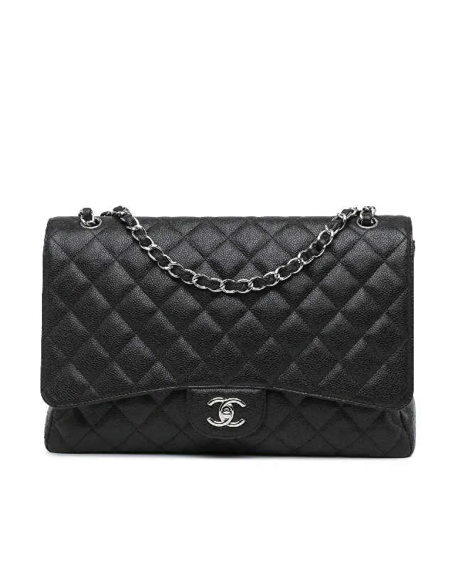 Luxury shoulder bags for women with high-quality craftsmanship and finishes -Chanel Classic Double Flap Caviar Leather Shoulder Bag Black A92990