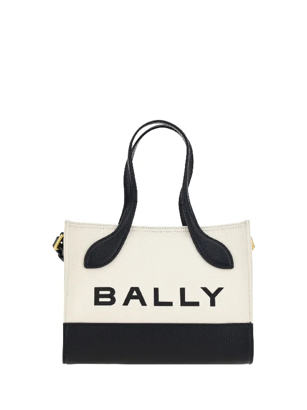 Leather-Strap Tote Bags for Durable-Bally Chic Contrast Mini Leather Handbag