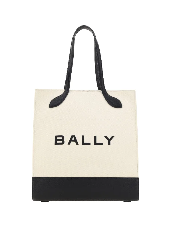 Single-Handle Tote Bags for Compact Carry-Bally Chic Monochrome Leather Tote Bag