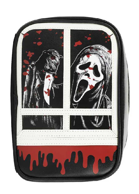 Retro Tote Bags for Nostalgic Feel-Scream Ghostface Window Travel Cosmetic Bag