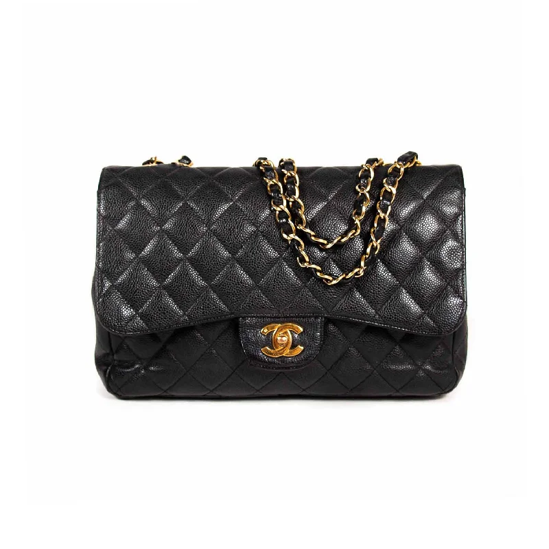 Chic shoulder bags for evening wear with metallic finishes and elegance -Chanel Classic Jumbo Single Flap Bag