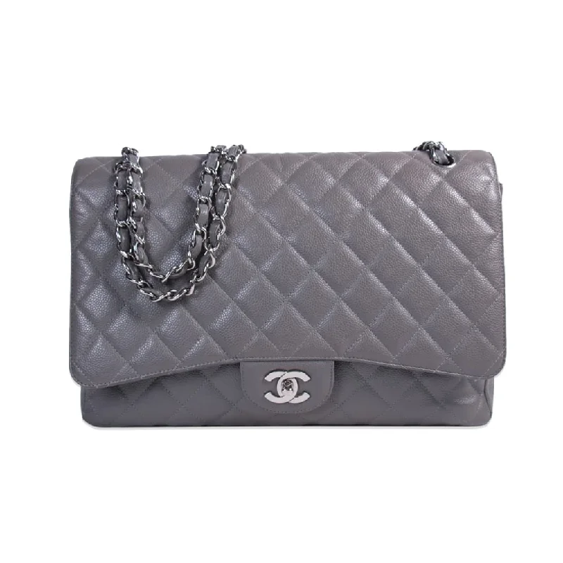 Soft leather shoulder bags with unique stitching patterns for added texture -Chanel Classic Maxi Single Flap Bag