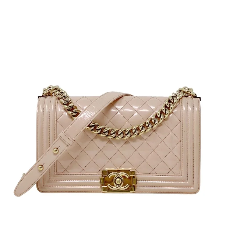 Windproof Tote Bags for Outdoor Use-Chanel Iridescent Pink Medium Boy Bag