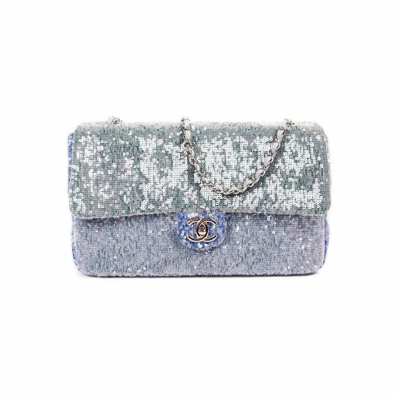 Shoulder bags with contrasting leather and fabric combinations for a chic look -Chanel Medium Waterfall Sequin Flap Bag