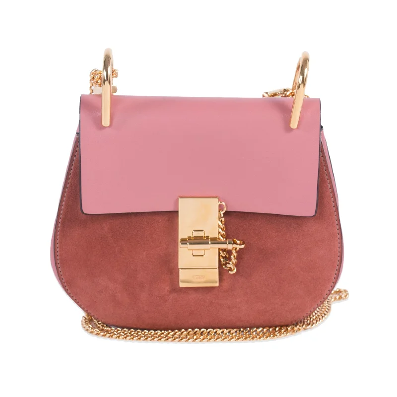 Chic shoulder bags with studded details for an edgy, rocker-inspired look -Chloé Drew Mini Leather Suede Shoulder Bag