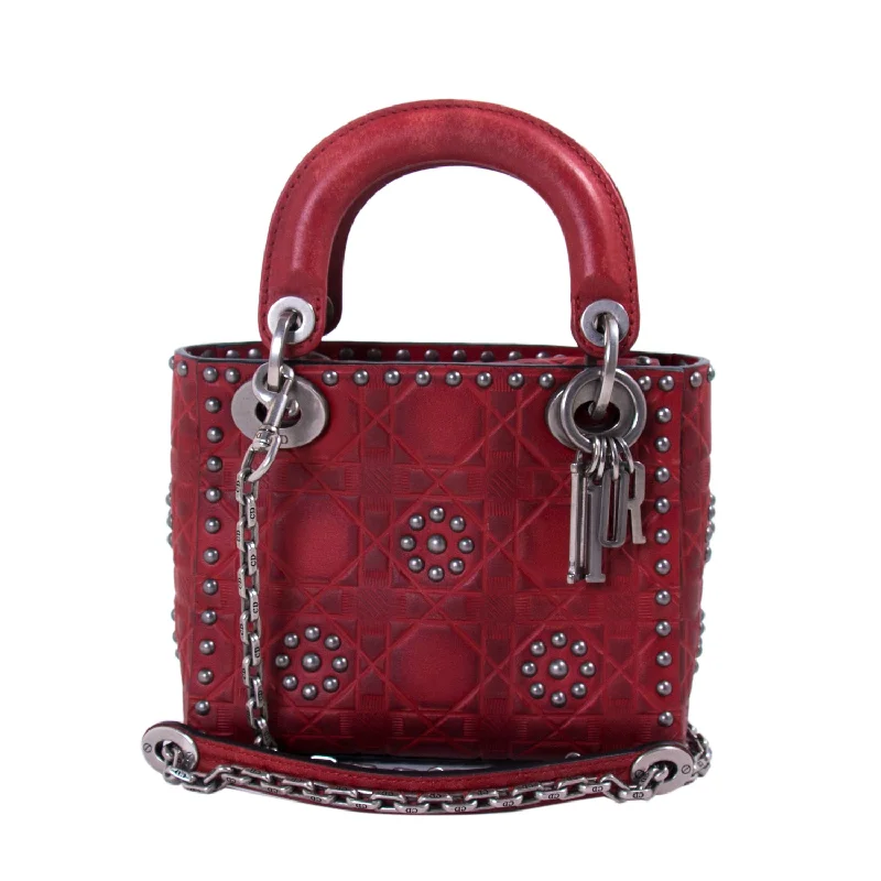 Classic shoulder bags for women with timeless leather craftsmanship -Christian Dior Studded Mini Lady Dior