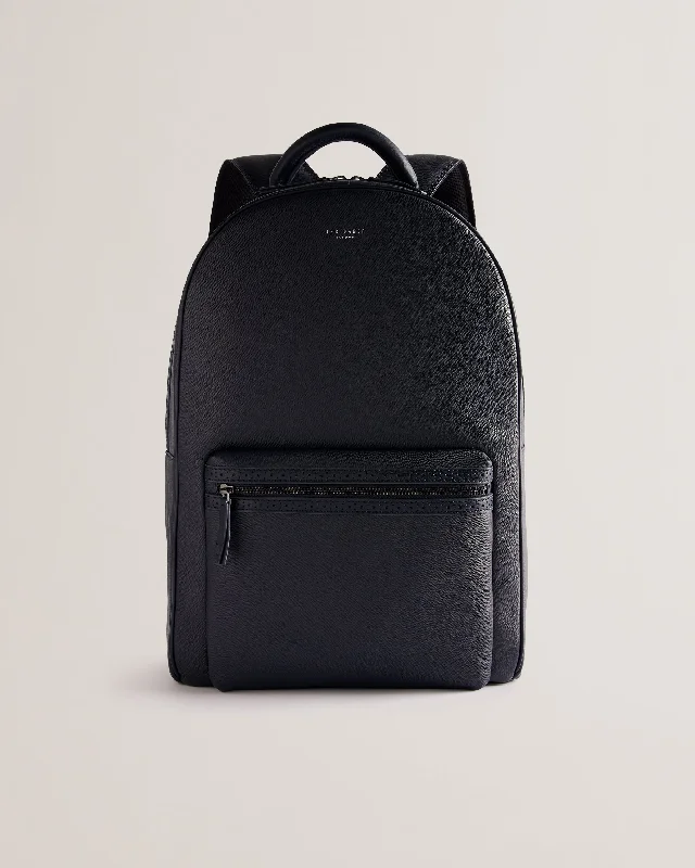 Backpack for Cyclists-Conann Saffiano Leather Backpack Navy