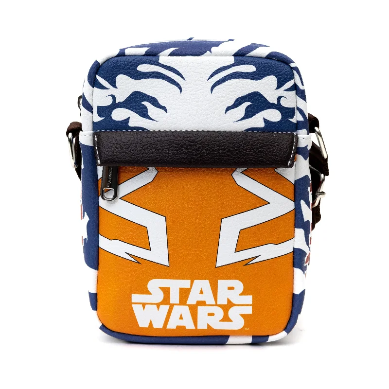 Solid Color Tote Bags for Simple Style-Crossbody Wallet - STAR WARS The Clone Wars Ahsoka Tano Character Close-Up Blue/Orange/White