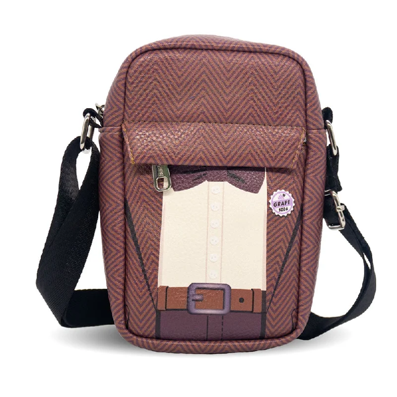 Anti-Theft Tote Bags for Security Purpose-Crossbody Wallet - Up Carl's Suit Character Close-Up Brown