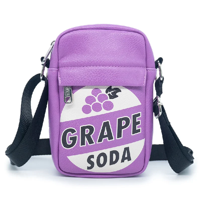 Plastic-Handle Tote Bags for Waterproof-Crossbody Wallet - Up GRAPE SODA Bottle Cap Logo Purple