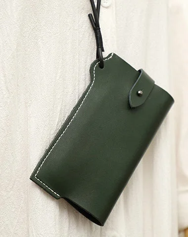 Luxury shoulder bags for women with high-quality craftsmanship and finishes -Cute Leather Phone Case Green Women Phone Bag with Lanyard Slim Phone Shoulder Purse FOR WOMEN