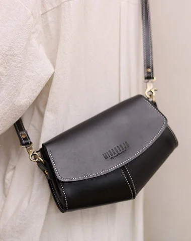 Feminine shoulder bags for women with soft pastel colors and delicate details -Cute LEATHER Sling Bag Side Bags Black WOMEN Saddle SHOULDER BAG Small Crossbody Purses FOR WOMEN