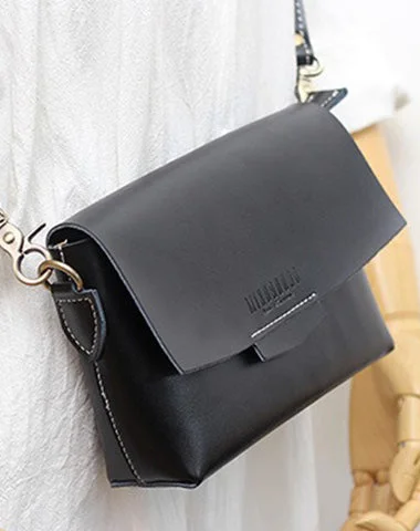 Shoulder bags with internal zippers for added security and organization -Cute LEATHER Small Side Bag Black WOMEN SHOULDER BAG Small Handmade Crossbody Purse FOR WOMEN