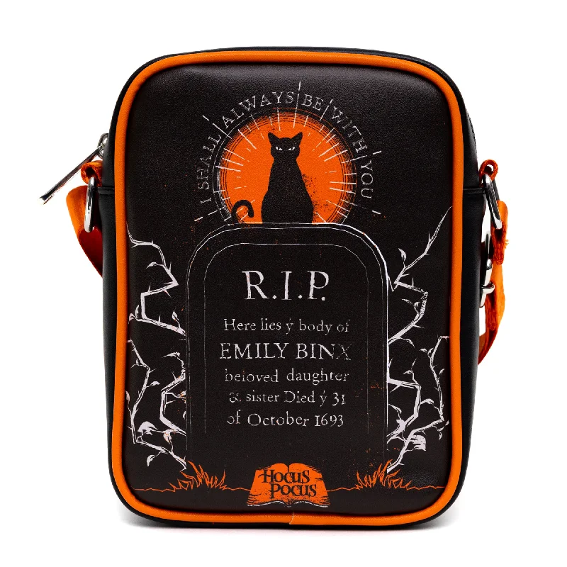 Platinum-Handle Tote Bags for Prestigious-Disney Bag, Cross Body, Hocus Pocus Binx I Shall Always Be With You Pose, Black, Vegan Leather