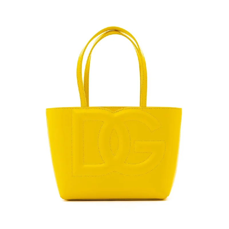 Gym Tote Bags with Shoe Compartment-Dolce & Gabbana Yellow Leather Handbag