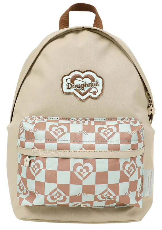 Double-Strap Backpack for Comfort-Kaleido Series Plus One Mini Backpack in Mushroom Checked