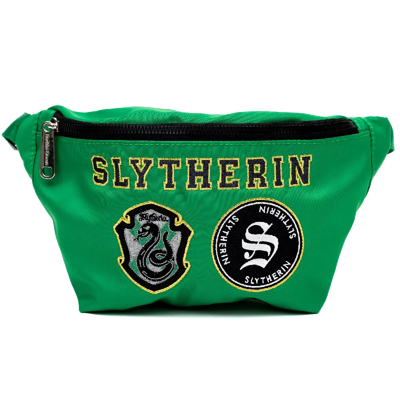 Open-Top Tote Bags for Easy Access-Fanny Pack - Harry Potter SLYTHERIN Patches Embroidered Green