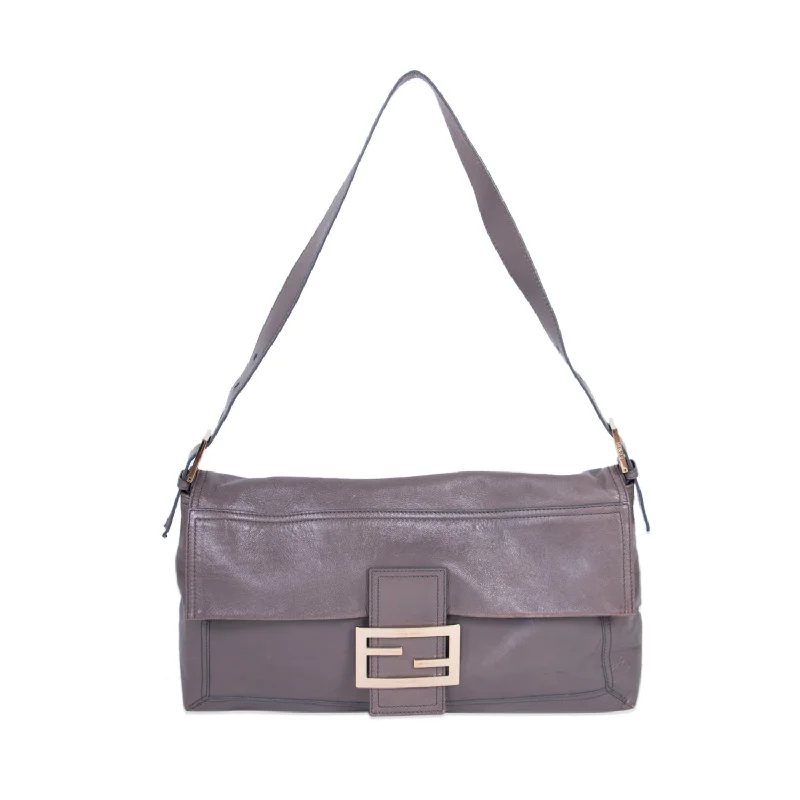 Shoulder bags with contrasting leather and fabric combinations for a chic look -Fendi Large Leather Baguette Bag