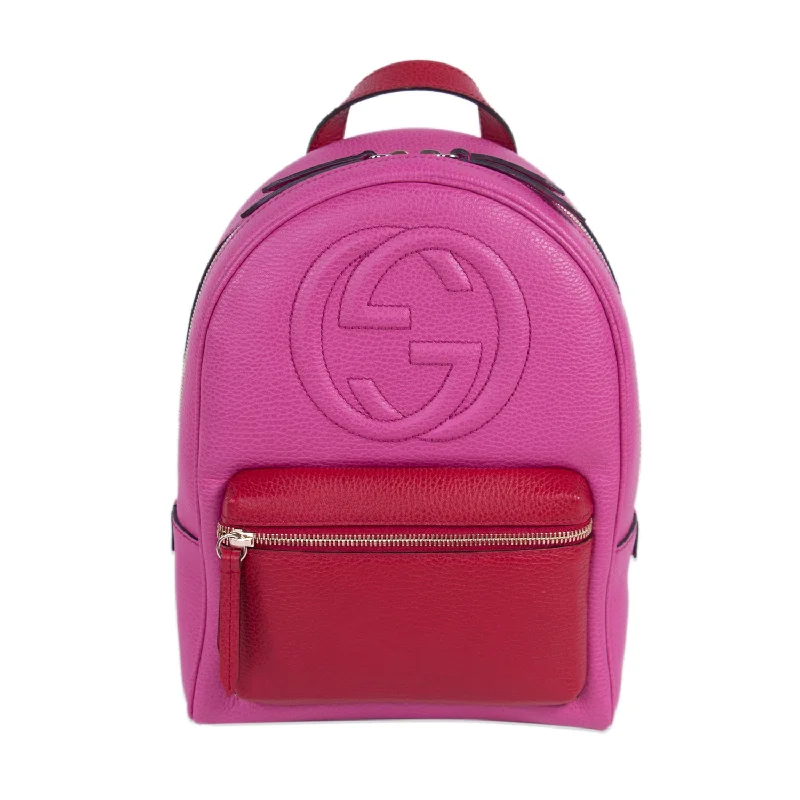 Designer shoulder bags for women with gold hardware for luxury appeal -Gucci Bi-Color Soho Textured-Leather Backpack