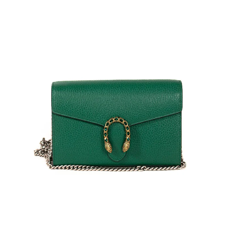 Shoulder bags with gold chains for a luxurious, high-end fashion touch -Gucci Dionysus Mini Leather Chain Bag