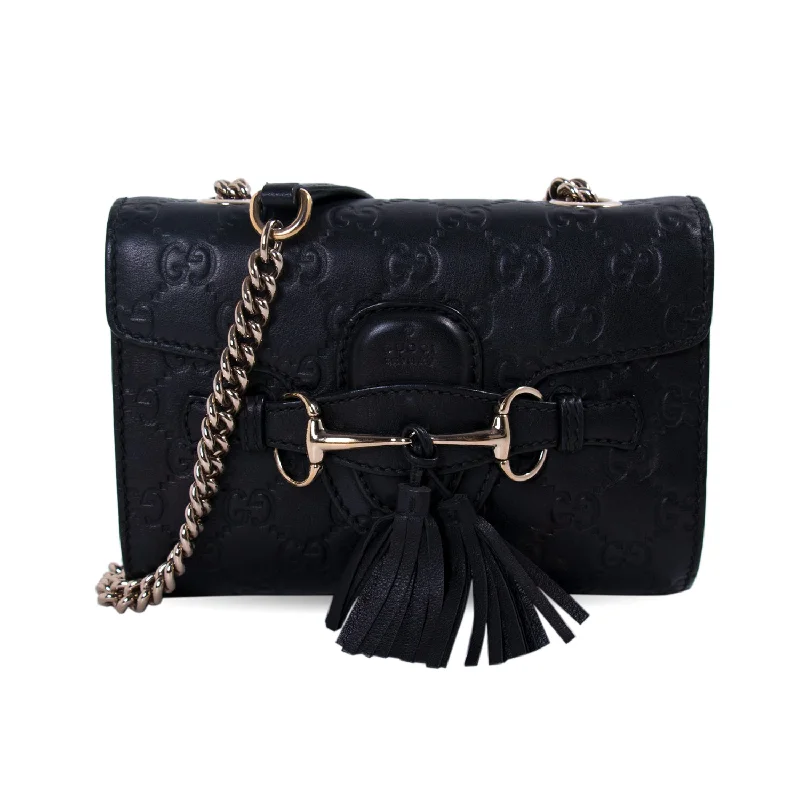 Designer shoulder bags with unique textures for fashion-forward women everywhere -Gucci Emily Small Shoulder Bag