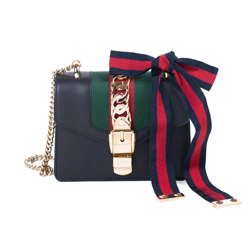 Stylish shoulder bags for everyday use in vibrant, eye-catching colors -Gucci Sylvie Leather Mini Chain Bag