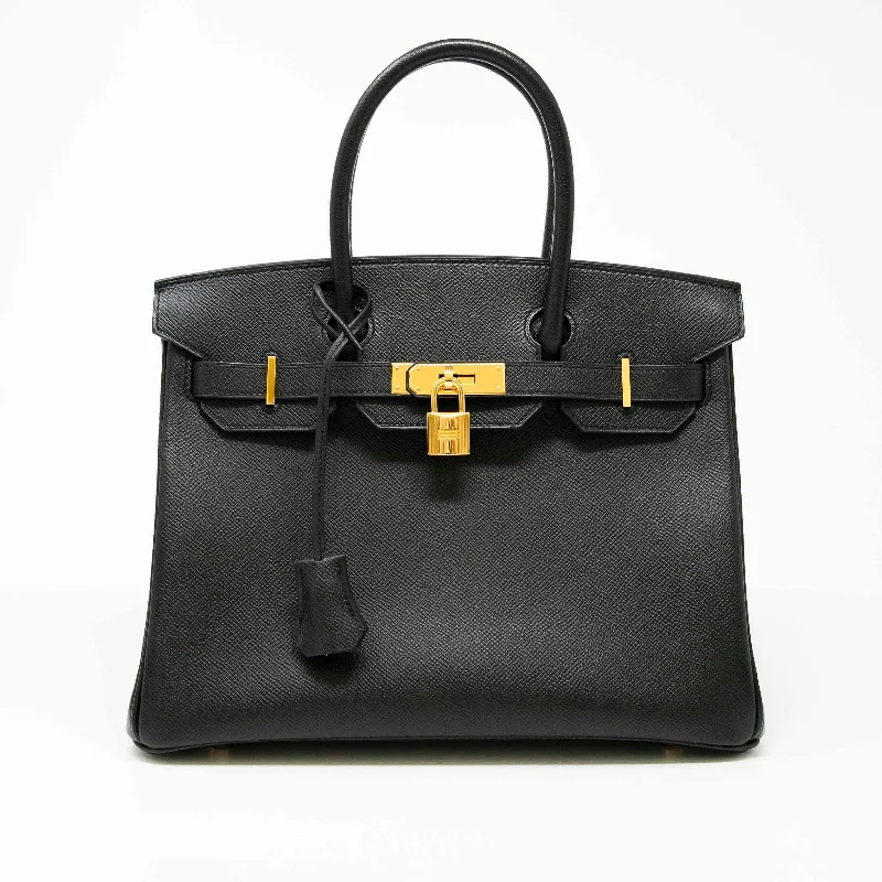 Lightweight Tote Bags for Easy Carry-Hermes Noir Epsom Birkin 30