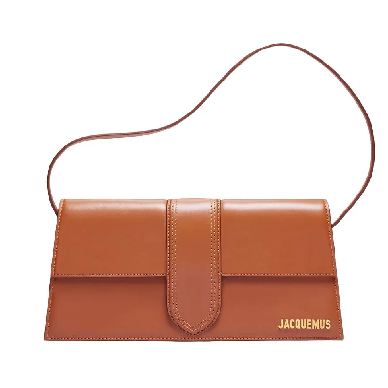 Colored-Handle Tote Bags for Vibrant Look-Jacquemus Brown Leather Handbag