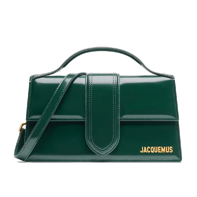 Magnetic Closure Tote Bags for Smooth Use-Jacquemus Green Leather Crossbody Bag