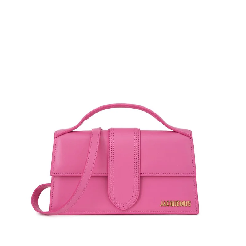 Waterproof Tote Bags for Beach Trips-Jacquemus Pink Leather Handbag