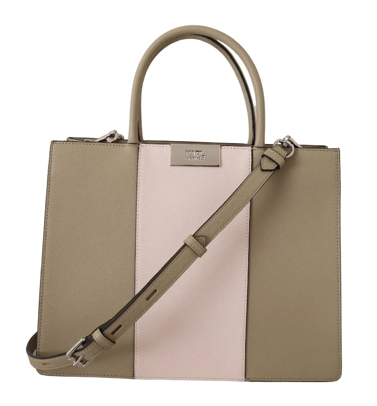 Gemstone-Handle Tote Bags for Luxurious-Karl Lagerfeld Elegant Sage Green Tote Shoulder Bag