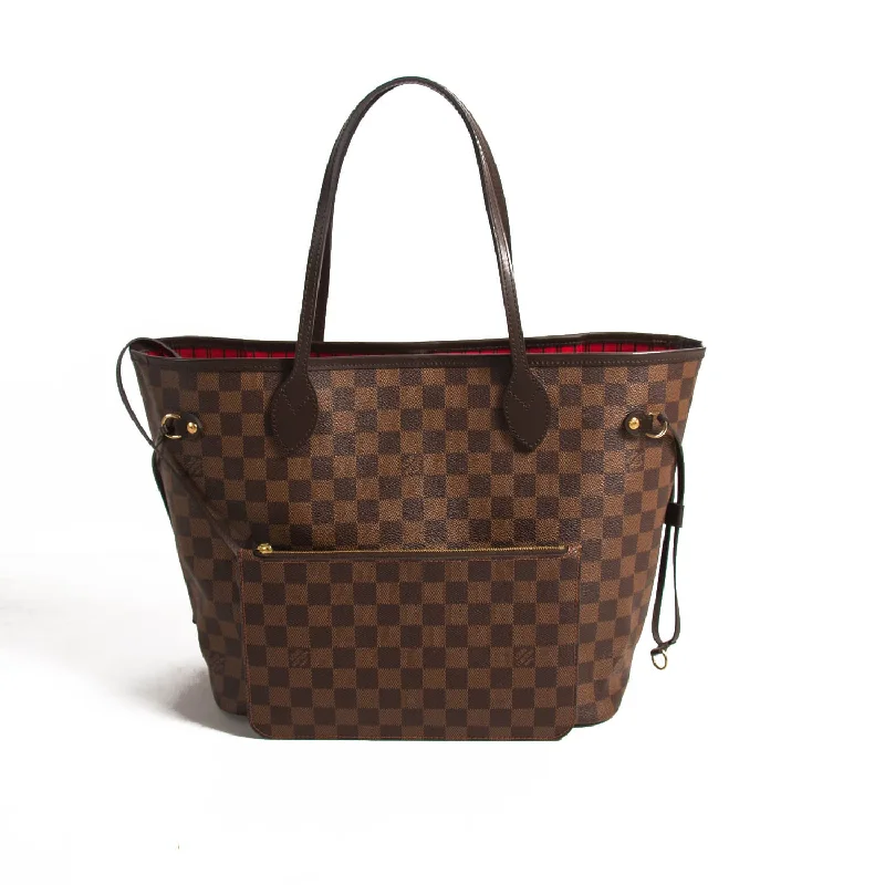 Elegant shoulder bags for formal events with satin or velvet materials -Louis Vuitton Damier Ebene Neverfull MM