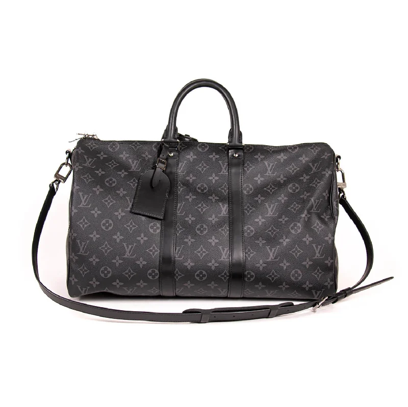 Versatile shoulder bags with interchangeable straps for different fashion looks -Louis Vuitton Eclipse Keepall 45 Bandouliere