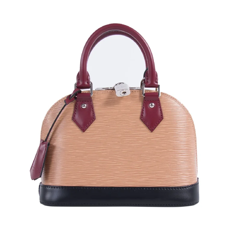 Shoulder bags with dual-purpose designs that convert to crossbody bags -Louis Vuitton Epi Tricolor Alma BB