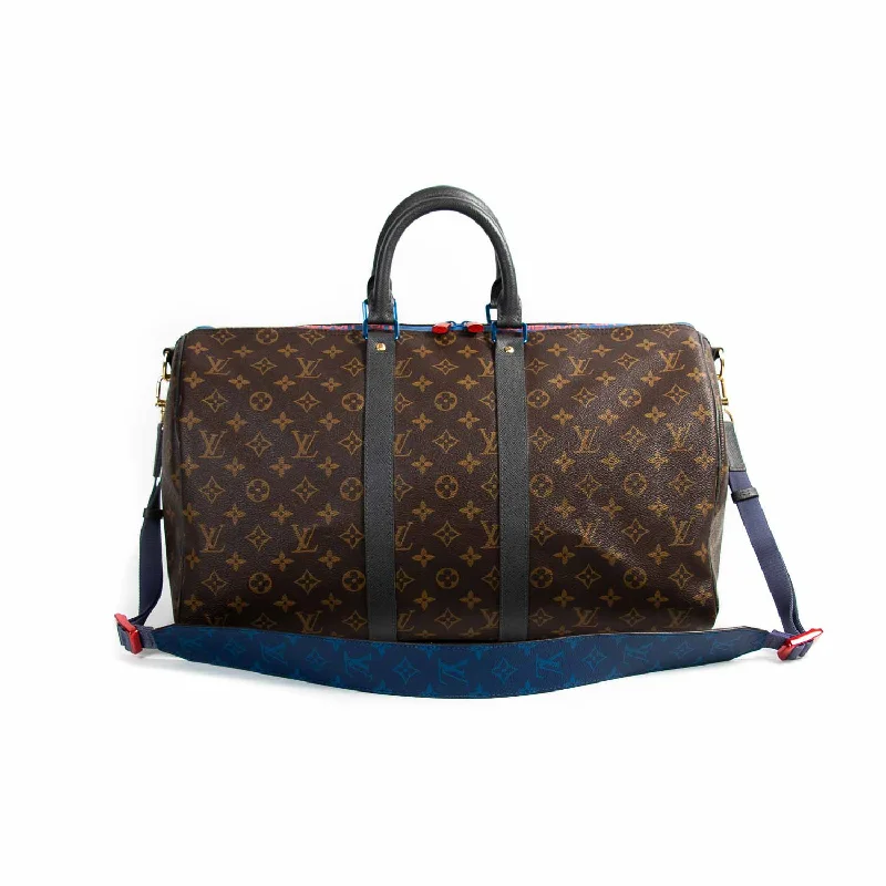 Designer shoulder bags with oversized buckles for a statement-making appearance -Louis Vuitton Keepall 45 Bandoulière Monogram Outdoor