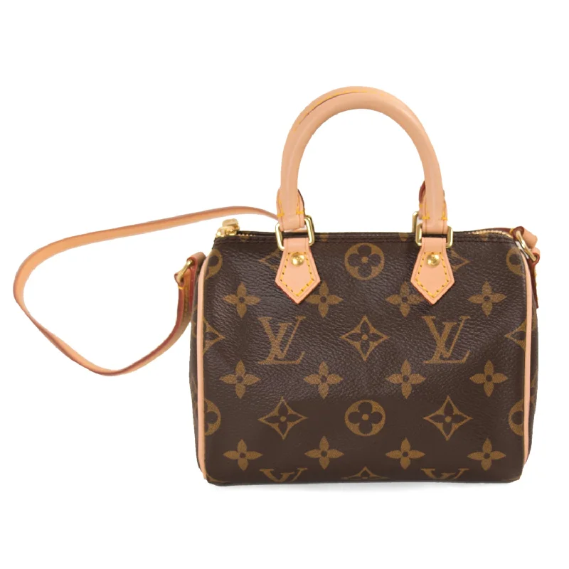 Soft suede shoulder bags with rich texture and timeless design -Louis Vuitton Monogram Nano Speedy