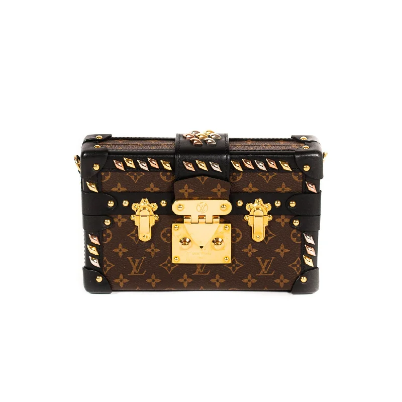 Stylish shoulder bags with magnetic closures for easy access and convenience -Louis Vuitton Monogram Studded Petite Malle