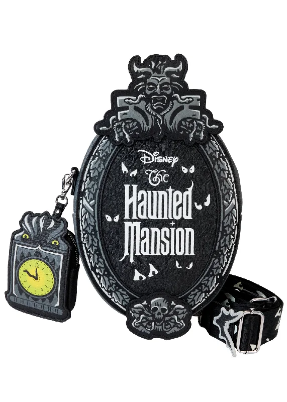 Gemstone-Handle Tote Bags for Luxurious-Disney Haunted Mansion Plaque Crossbody Bag