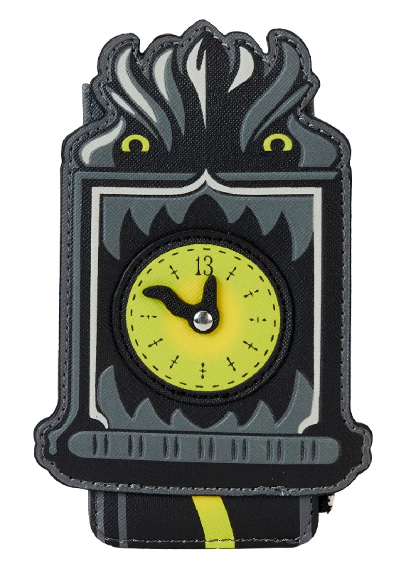 Gold-Handle Tote Bags for Opulent Look-Disney Haunted Mansion Welcome Foolish Mortals Clock Card Holder