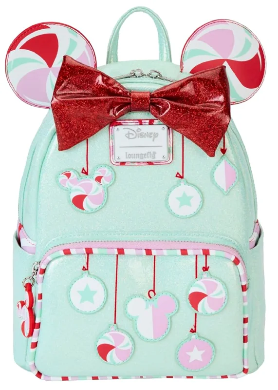 Rope-Handle Tote Bags for Rustic Look-Disney Minnie Holiday Peppermint Ornaments Mini Backpack