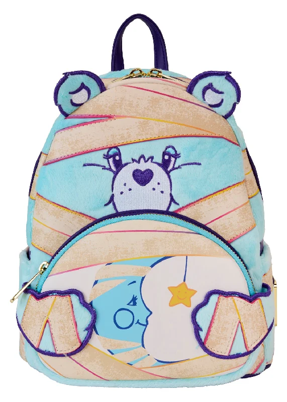 School Tote Bags with Pencil Case-Care Bears X Universal Monsters Bedtime Bear Mummy Mini Backpack