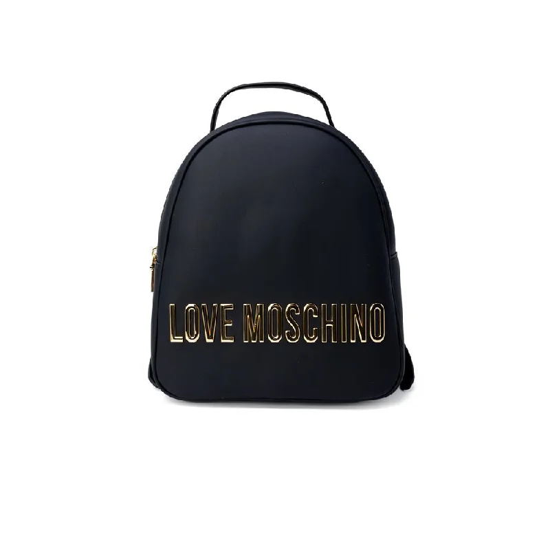 Stackable Tote Bags for Organized Look-Love Moschino Black Polyethylene Backpack