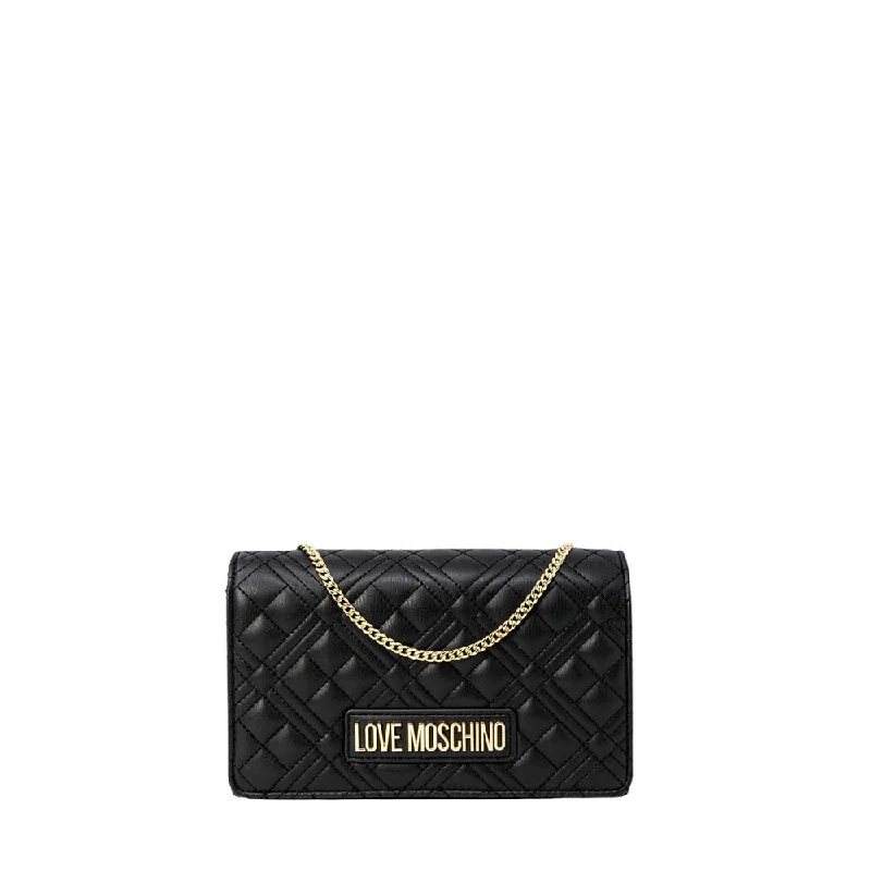 Quilted Tote Bags for Padded Look-Love Moschino Black Polyethylene Handbag