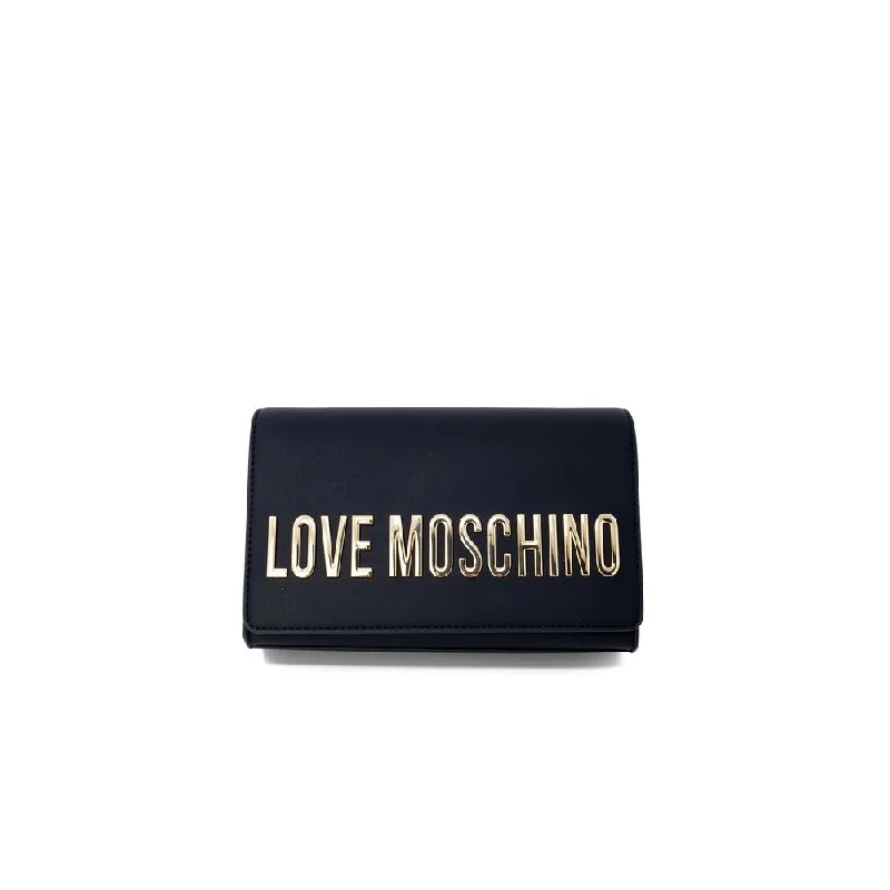 Sustainable Tote Bags for Green Choice-Love Moschino Black Polyethylene Handbag