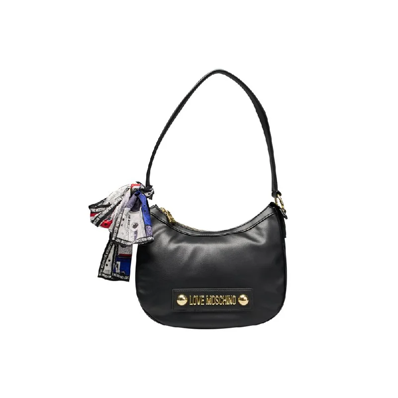 Minimalist Tote Bags for Elegant Look-Love Moschino Black Polyethylene Handbag